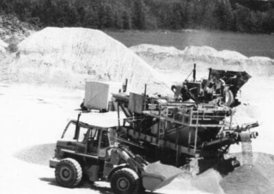Loader carrying the gravel