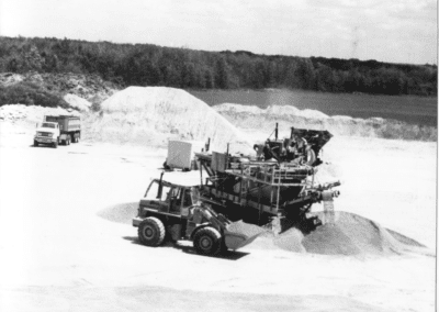 Loader carrying the gravel
